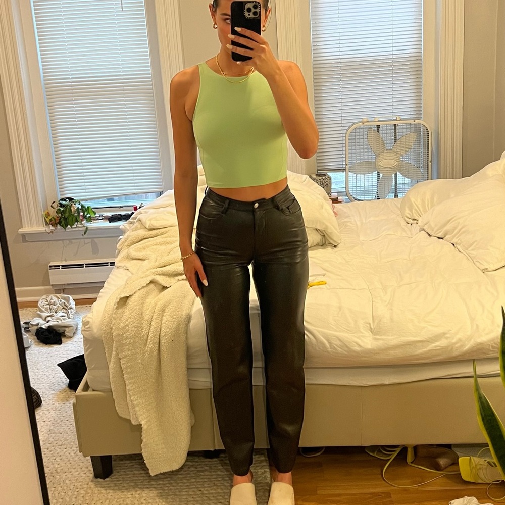 Aritzia Melina Black Leather Pants